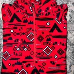 Eddie Bauer Red and Black Patterned Fleece